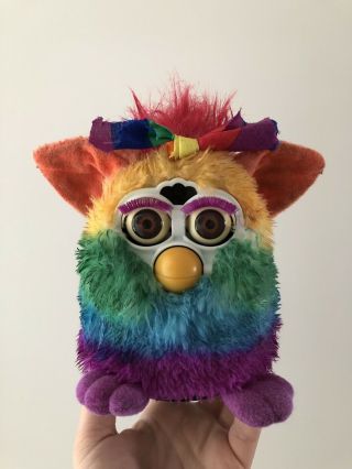 Vintage Furby Gay Pride Rainbow Custom Furby Art Piece Love Wins