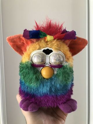 Vintage furby Gay Pride Rainbow custom Furby Art Piece Love Wins 8
