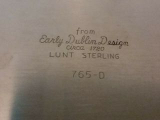 Lunt Sterling Silver Early Dublin Design Sterling Fluted 11 