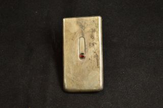 Sterling Red Glass Vesta Slide Cigarette Match Case Fine Silver 05