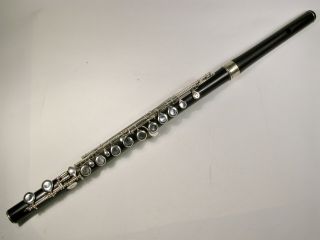 Antique Boehm System Grenadilla Wood & Silver C - Flute by W.  R.  Meinell of N.  Y. 10