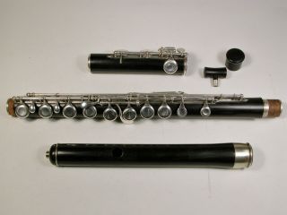 Antique Boehm System Grenadilla Wood & Silver C - Flute by W.  R.  Meinell of N.  Y. 3
