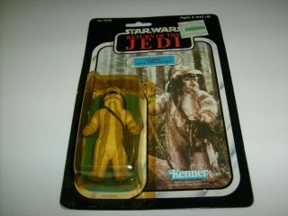 Vintage Star Wars Logray Ewok Figure On Return Of The Jedi Rotj Moc 77 Back