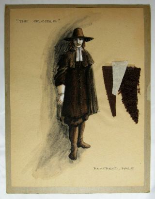 1987 The Crucible Vintage Art Theater Costume Design Painting Salem Witchcraft