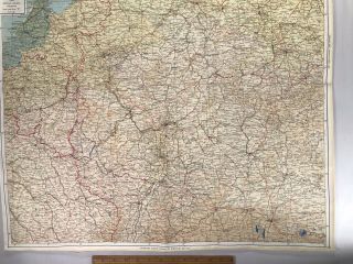 1943 Silk Cloth Escape Map C & D Area of WW2 Era Europe Germany France Vintage 4