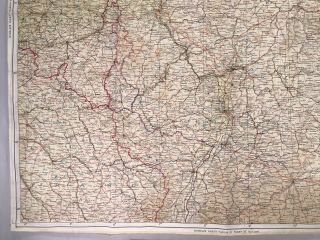 1943 Silk Cloth Escape Map C & D Area of WW2 Era Europe Germany France Vintage 6