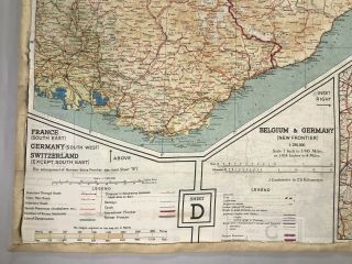 1943 Silk Cloth Escape Map C & D Area of WW2 Era Europe Germany France Vintage 8