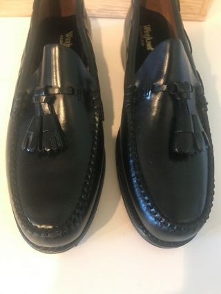G.  H.  BASS & CO.  Weejuns Mens Leather Shoe VTG Black Loafer W/Box 9.  5B Rare 2