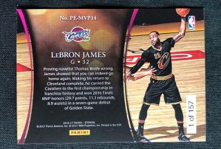 LeBron James 2016 - 17 Panini Eternal Logoman 1/1 Tag SP Patch ERROR,  Bonus RARE 4