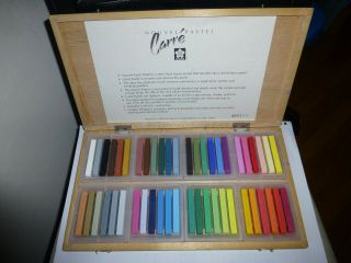 Vintage 48 - Color Set Nouvel Carre Pastel W/ Wooden Box,  Japan - Ex,  Condi - Rare