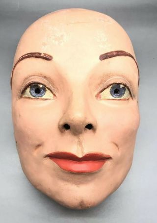 Vintage Ann Southern Theatre Paper Mache Head / Mask 1920s - 50s?