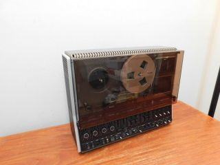 Philips N4506 Model Vintage Reel To Reel Tape Deck W/ Cover & Take - Up