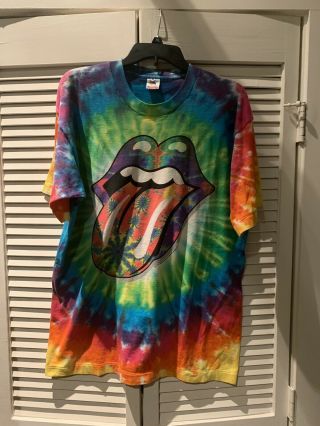 Authentic Vintage Rolling Stones Psychedelic Tie Dye Concert Tee Rare