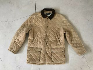 Polo Ralph Lauren Brown Hunting Xl Leather Jacket Barn Rrl Quilted Vtg Suede