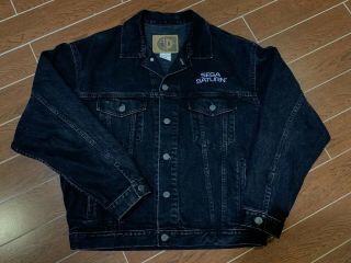 Vintage Promo Video Game Sega Saturn Jean Denim Jacket Black Medium