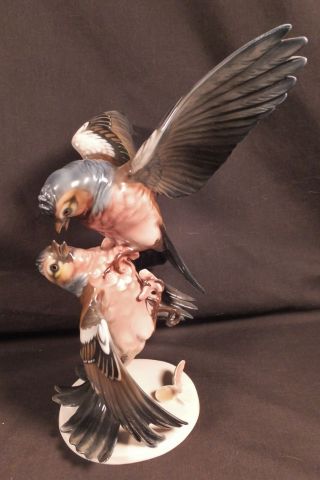 Rare Vintage Rosenthal Double Bird Figurine By H.  Meisel 1039,  10 "