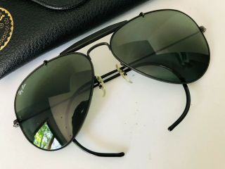 Vintage Ray - Ban Rb B&l Outdoorsman Black Aviator 58 - 14 Men 