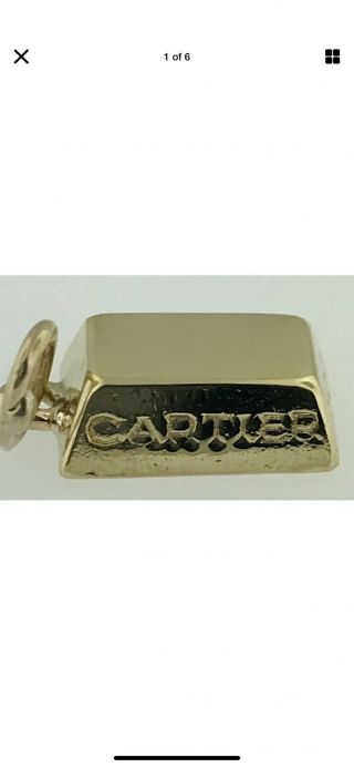 Vintage Cartier Solid Gold 1/2oz Bar Charm/pendant