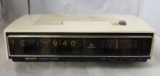 Vintage Sony Radio Clock Alarm White Model Tfm - C660w Am/fm Box 1970