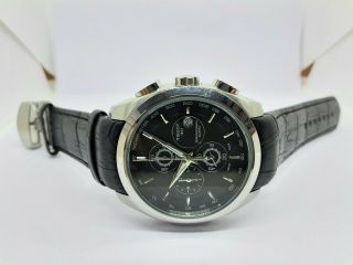 VINTAGE Men ' s Tissot 1853 Chronograph Black Strap Quartz Date Wrist Watch 2
