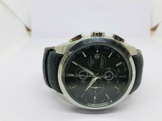 VINTAGE Men ' s Tissot 1853 Chronograph Black Strap Quartz Date Wrist Watch 5