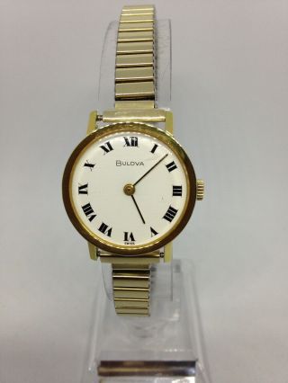 Ladies Vintage 1968 17j Bulova Gold Dress / Formal Mechanical Watch And