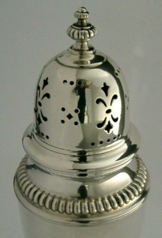 Quality English Large Solid Silver Sugar Caster Shaker 1942 Art Deco 190g