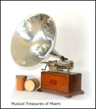 Antique French Pathe " Reversible " Dual - Mandrel Phonograph - We Ship Worldwide