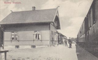 Kolbu Station,  Toten,  Norway Vintage Railroad Printed Postcard