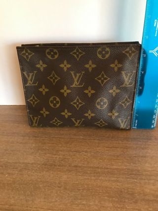 Vintage Louis Vuitton Tolietry Monogram Pouch Large Cosmetic Bag EUC 7”x 6”x2” 10