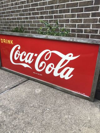 Antique 1948 Coca Cola Sign In Frame (60”x24”)