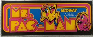 Vintage Ms.  Pacman Marquee By Midway / Bally