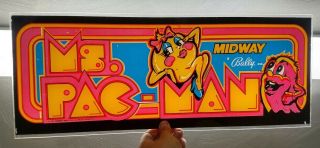 Vintage Ms.  Pacman Marquee by Midway / Bally 3