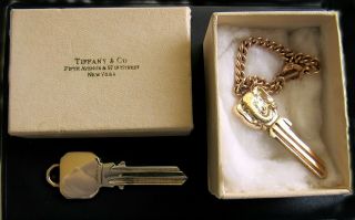 Vintage Tiffany & Co,  14k Yellow Gold And Brass,  Uncut House Key With Companion