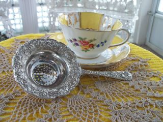 Sterling Silver Tea Strainer S.  Kirk & Son Inc.  Repousse