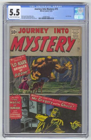 Journey Into Mystery 75 Cgc 5.  5 Vintage Marvel Atlas Comic Horror Pre - Hero 10c