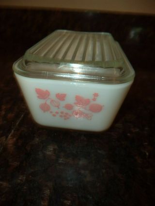 Vintage Pyrex Pink & White Gooseberry Refrigerator bowls (7 pc.  set) 4