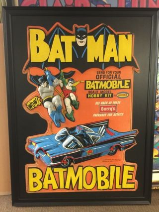 Rare 1966 Batman Burry Aurora 3d Batmobile Vacuform Store Display Frame
