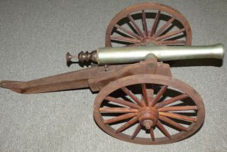 Vintage Brass & Cast Iron Black Powder Signal Cannon 18 " Barrel 40 Lbs