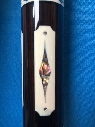 HIGHEND DAVE KIKEL CUE - 4 EXOTIC POINTS,  INLAYS,  JOINT,  BUTTCAP - - RARE 11