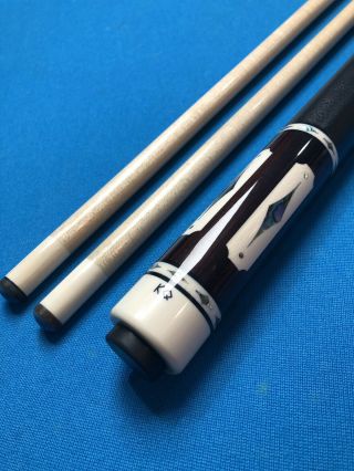 HIGHEND DAVE KIKEL CUE - 4 EXOTIC POINTS,  INLAYS,  JOINT,  BUTTCAP - - RARE 3