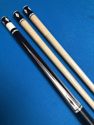 HIGHEND DAVE KIKEL CUE - 4 EXOTIC POINTS,  INLAYS,  JOINT,  BUTTCAP - - RARE 4