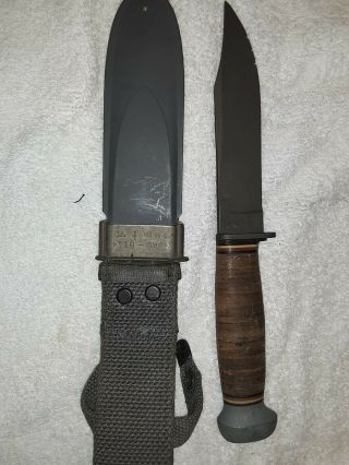 Ww 2 Us Navy Mark 1 Combat Knife With Fiber Sheath,  Never Issued
