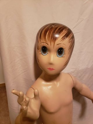 Vintage Child Baby Mannequin Life Size Standing Toddler 1930 - 1940 