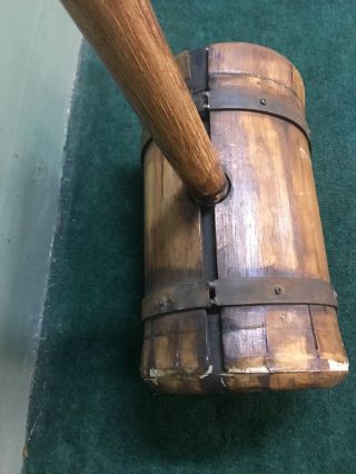 VINTAGE ANTIQUE HEAVY Wood Mallet carnival circus STRONGMAN 6