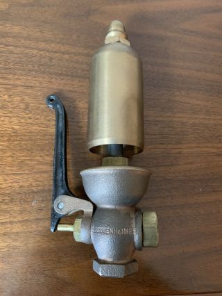 Vintage Lunkenheimer Steam Whistle No.  200 Brass Acorn Top With Valve
