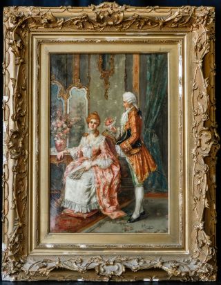 Antique 19th Century French Oil Painting,  Signed In French,  Artist Unknown.