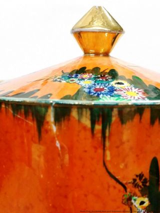Carlton Ware Garden Vintage Art Deco Porcelain Enamel Ice Bucket Biscuit Jar 4