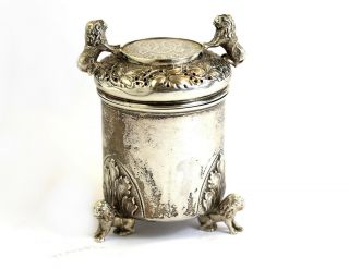 Antique Norwegian Silver Peg Tankard Salt Pepper Pot With Coin Lid Marius Hammer