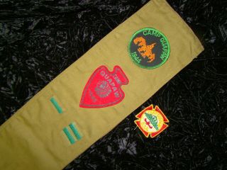 Vintage Bsa Boy Scouts Scoutmaster Sash Camp Quapaw 1944 1945 Patch Merit Badge